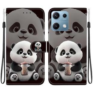 For Redmi Note 14S 4G Crystal Texture Colored Drawing Leather Phone Case(Milk Tea Bear)