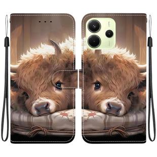 For Redmi Note 14 4G 163.25mm Crystal Texture Colored Drawing Leather Phone Case(Calf)