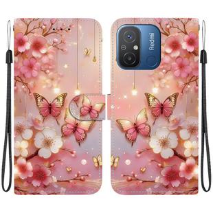For Redmi 12C / Redmi 11A Crystal Texture Colored Drawing Leather Phone Case(Lantern Butterflies)