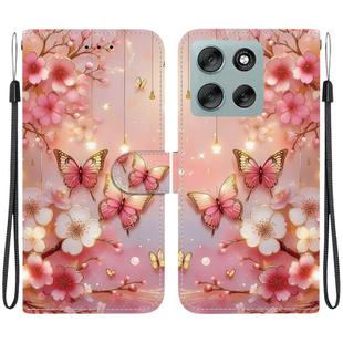 For Motorola Moto G56 5G / G66j 5G / G66y 5G Crystal Texture Colored Drawing Leather Phone Case(Lantern Butterflies)