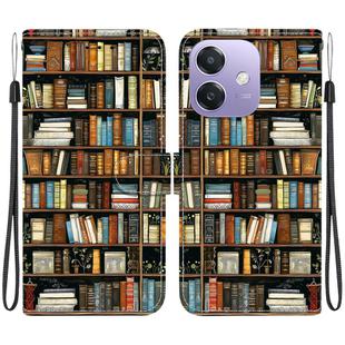 For OPPO A5x / A3x / A3 5G / 4G / A60 5G Crystal Texture Colored Drawing Leather Phone Case(Bookshelf)