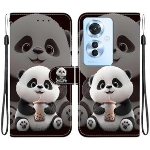 For OPPO Reno11 F / OPPO F25 Pro Crystal Texture Colored Drawing Leather Phone Case(Milk Tea Bear)