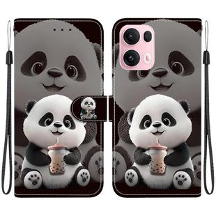 For OPPO Reno13 Pro Global Crystal Texture Colored Drawing Leather Phone Case(Milk Tea Bear)