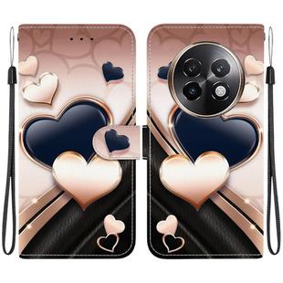 For Realme 13+ Crystal Texture Colored Drawing Leather Phone Case(Love Heart)