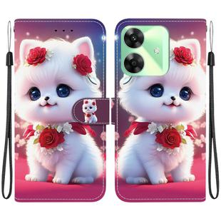 For Realme C61 / C63 4G / Note 60 Crystal Texture Colored Drawing Leather Phone Case(Rose Cat)