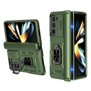 For Samsung Galaxy Z Fold6 5G Kalebol Sliding Window Hinge Phone Case with Ring Stand(Green)