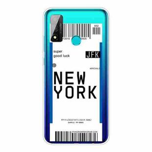 For Huawei P Smart 2020 Boarding Card Series Pattern TPU Protective Case(New York)