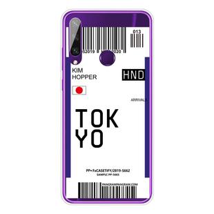 For Huawei Y6P 2020 Boarding Card Series Pattern TPU Protective Case(Flag Tokyo)