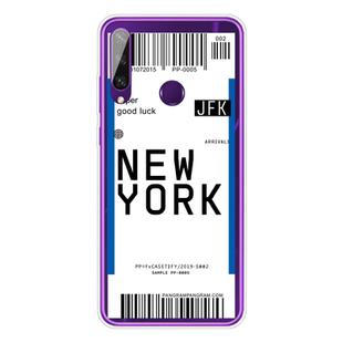 For Huawei Y6P 2020 Boarding Card Series Pattern TPU Protective Case(New York)