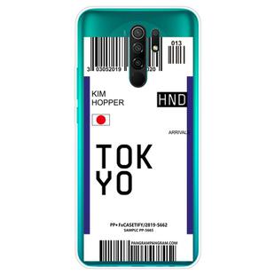 For Xiaomi Redmi 9 Boarding Card Series Pattern TPU Protective Case(Flag Tokyo)