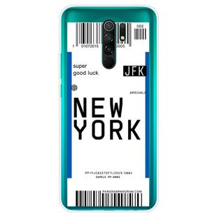 For Xiaomi Redmi 9 Boarding Card Series Pattern TPU Protective Case(New York)