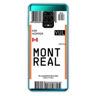 For Xiaomi Redmi Note 9S Boarding Card Series Pattern TPU Protective Case(Montreal)