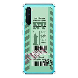 For OnePlus Nord Boarding Card Series Pattern TPU Protective Case(Green New York)