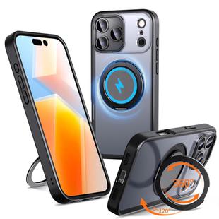 For iPhone 17 Pro Max Kalebol 360-degree Rotating MagSafe Magnetic Holder Phone Case(Black)
