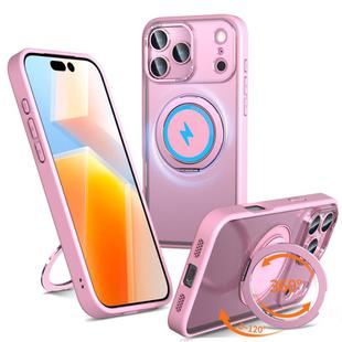 For iPhone 17 Pro Kalebol 360-degree Rotating MagSafe Magnetic Holder Phone Case(Pink)