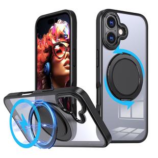 For iPhone 17 Kalebol 360-degree Rotating MagSafe Magnetic Holder Phone Case(Black)