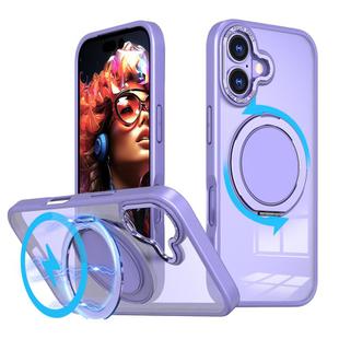 For iPhone 17 Kalebol 360-degree Rotating MagSafe Magnetic Holder Phone Case(Light Purple)