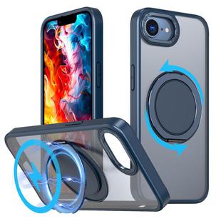 For iPhone 16e Kalebol 360-degree Rotating MagSafe Magnetic Holder Phone Case(Blue)