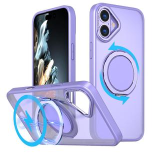 For iPhone 16 Plus Kalebol 360-degree Rotating MagSafe Magnetic Holder Phone Case(Light Purple)
