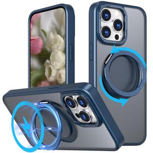 For iPhone 13 Pro Kalebol 360-degree Rotating MagSafe Magnetic Holder Phone Case(Blue)