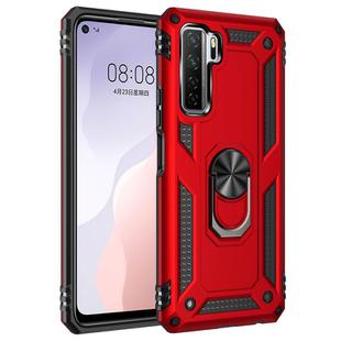 For Huawei P40 Lite 5G Shockproof TPU + PC Protective Case with 360 Degree Rotating Holder(Red)