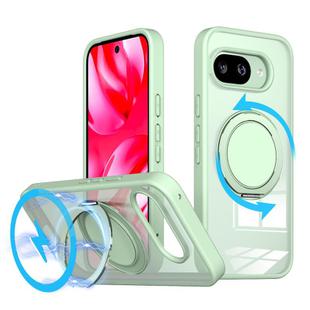 For Google Pixel 9a Kalebol 360-degree Rotating MagSafe Magnetic Holder Phone Case(Avocado Green)