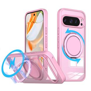 For Google Pixel 9 Pro XL Kalebol 360-degree Rotating MagSafe Magnetic Holder Phone Case(Pink)