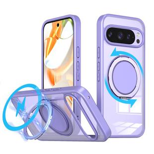 For Google Pixel 9 Pro XL Kalebol 360-degree Rotating MagSafe Magnetic Holder Phone Case(Light Purple)