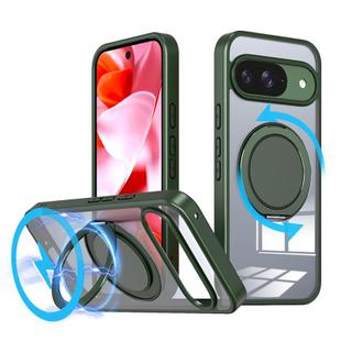 For Google Pixel 9 Kalebol 360-degree Rotating MagSafe Magnetic Holder Phone Case(Green)