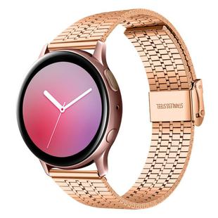 20mm xDfind Seven Beads Buckle Stainless Steel Watch Band(Rose Gold)