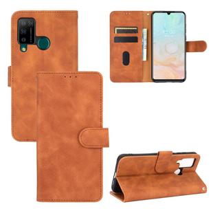 For DOOGEE N20 Pro Solid Color Skin Feel Magnetic Buckle Horizontal Flip Calf Texture PU Leather Case with Holder & Card Slots & Wallet(Brown)
