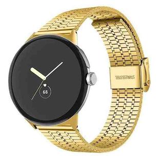 For Google Pixel Watch 3 45mm xDfind Seven Beads Buckle Stainless Steel Watch Band(Gold)