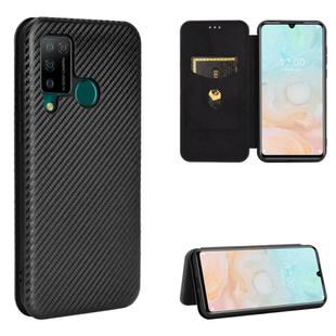 For DOOGEE N20 Pro Carbon Fiber Texture Horizontal Flip TPU + PC + PU Leather Case with Card Slot(Black)