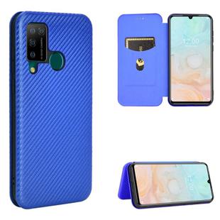 For DOOGEE N20 Pro Carbon Fiber Texture Horizontal Flip TPU + PC + PU Leather Case with Card Slot(Blue)