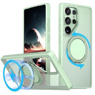 For Samsung Galaxy S25 Ultra 5G Kalebol 360-degree Rotating MagSafe Magnetic Holder Phone Case(Avocado Green)