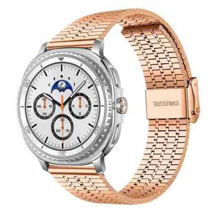 For Samsung Galaxy Watch8 / 8 Classic xDfind Seven Beads Buckle Stainless Steel Watch Band(Rose Gold)