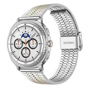 For Samsung Galaxy Watch8 / 8 Classic xDfind Seven Beads Buckle Stainless Steel Watch Band(Silver Gold)