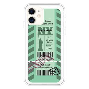 For iPhone 11 Boarding Pass Series TPU Phone Protective Case(Green New York)