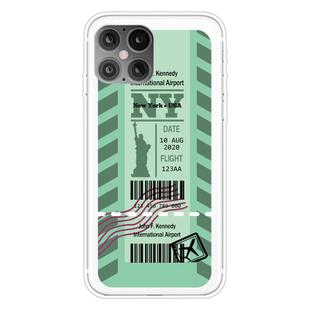 For iPhone 12 / 12 Pro Boarding Pass Series TPU Phone Protective Case(Green New York)