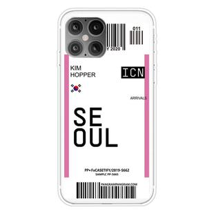 For iPhone 12 / 12 Pro Boarding Pass Series TPU Phone Protective Case(Flag of Seoul)