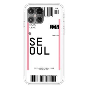 For iPhone 12 / 12 Pro Boarding Pass Series TPU Phone Protective Case(Seoul)