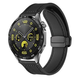 20mm xDfind Crazy Horse Pattern Silicone Skin Magnetic Buckle Watch Band(Black)
