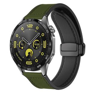 20mm xDfind Crazy Horse Pattern Silicone Skin Magnetic Buckle Watch Band(Army Green)