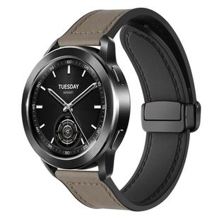 22mm xDfind Crazy Horse Pattern Silicone Skin Magnetic Buckle Watch Band(Taupe)