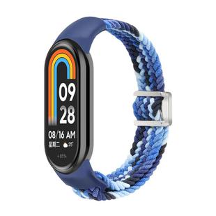 For Xiaomi Smart Band 10 / 9 / 8 xDfind Nylon Braided Loop Magnetic Buckle Watch Band(Colorful Blue)