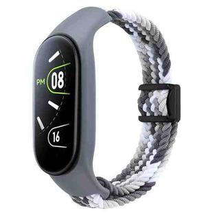 For Xiaomi Mi Band 7 / 6 / 5 / 4 / 3 xDfind Watch Cover Integrated Braided Loop Magnetic Buckle Watch Band(Colorful Black)