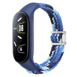 For Xiaomi Mi Band 7 / 6 / 5 / 4 / 3 xDfind Watch Cover Integrated Braided Loop Magnetic Buckle Watch Band(Colorful Blue)