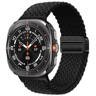 For Samsung Galaxy Watch Ultra / Ultra 2025 xDfind Magnetic Buckle Nylon Braid Loop Watch Band(Black)
