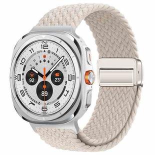 For Samsung Galaxy Watch Ultra / Ultra 2025 xDfind Magnetic Buckle Nylon Braid Loop Watch Band(Starlight)