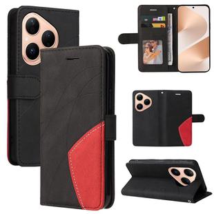 For Huawei Pura 80 5G Dual-color Splicing Flip Leather Phone Case(Black)